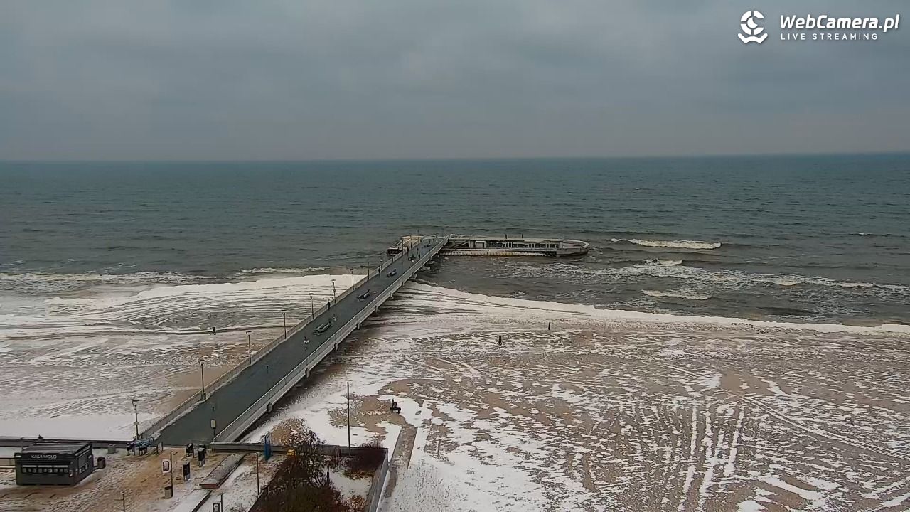 Kołobrzeg - widok na molo - 08 luty 2026, 08:34
