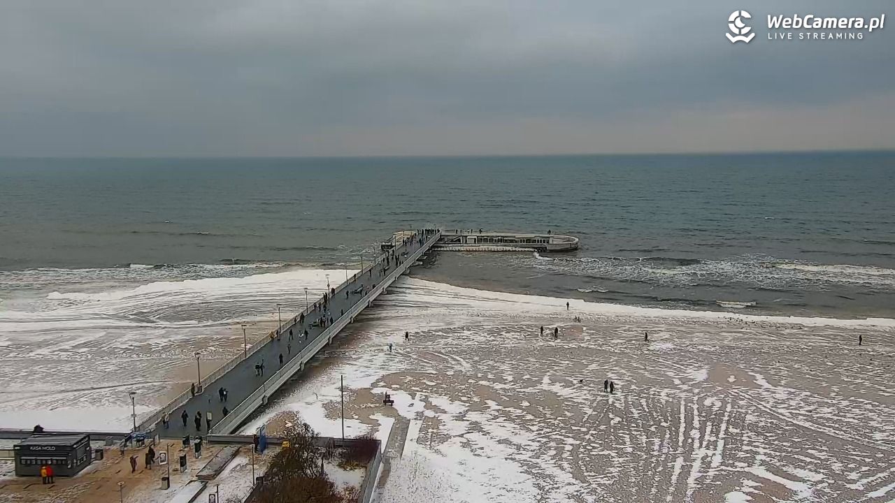 Kołobrzeg - widok na molo - 08 luty 2026, 10:28