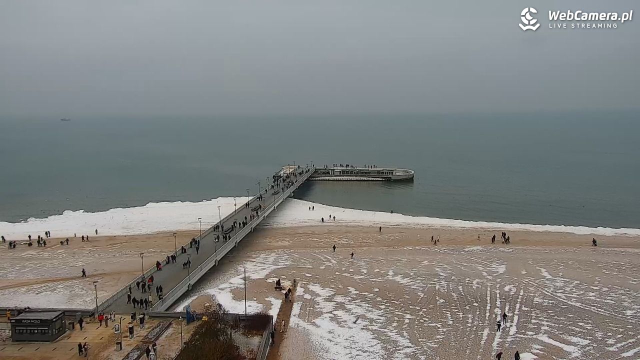 Kołobrzeg - widok na molo - 10 luty 2026, 13:41