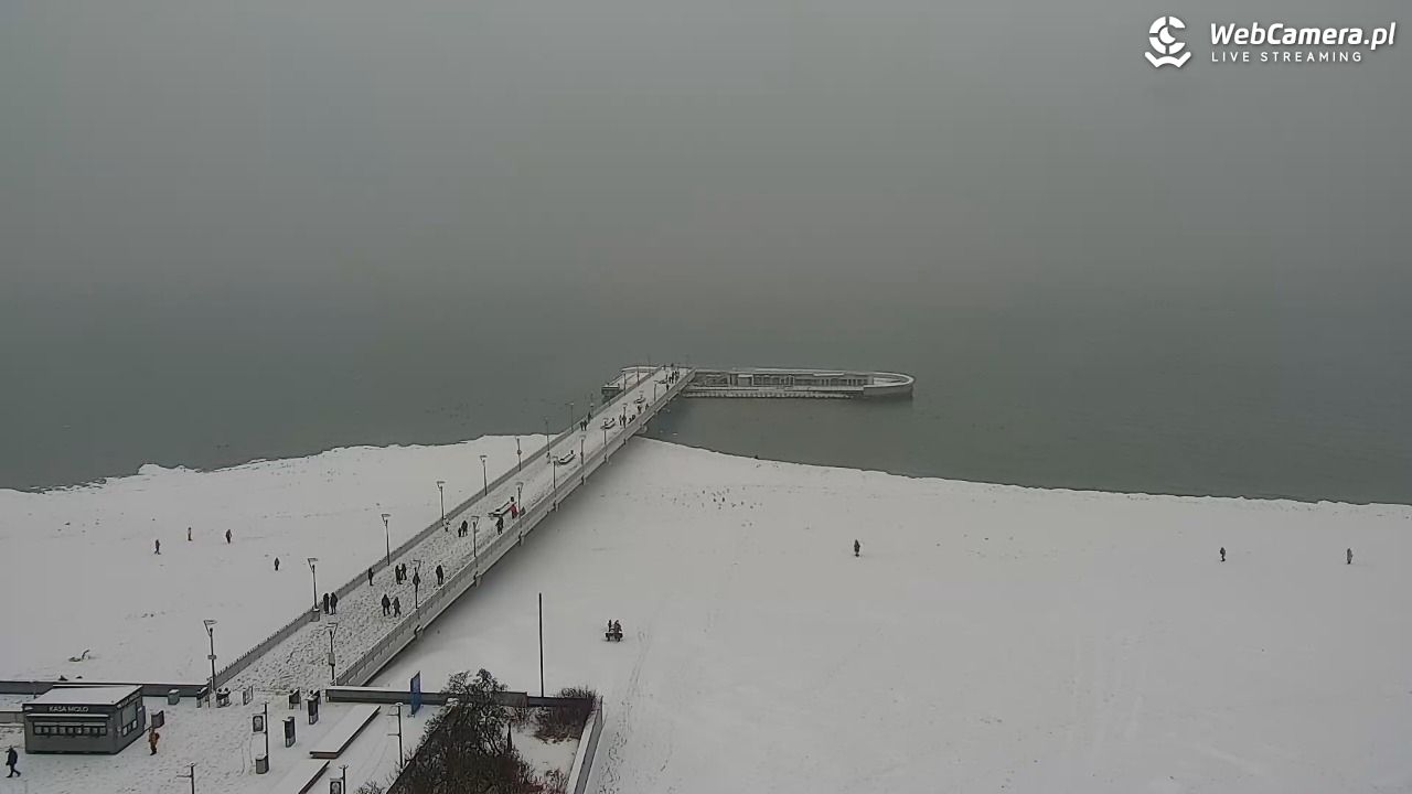 Kołobrzeg - widok na molo - 11 luty 2026, 10:26