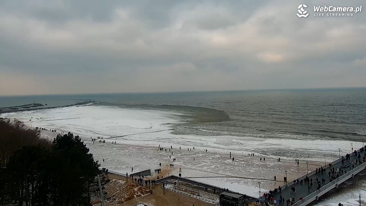 Kołobrzeg - widok na molo - 08 luty 2026, 12:02