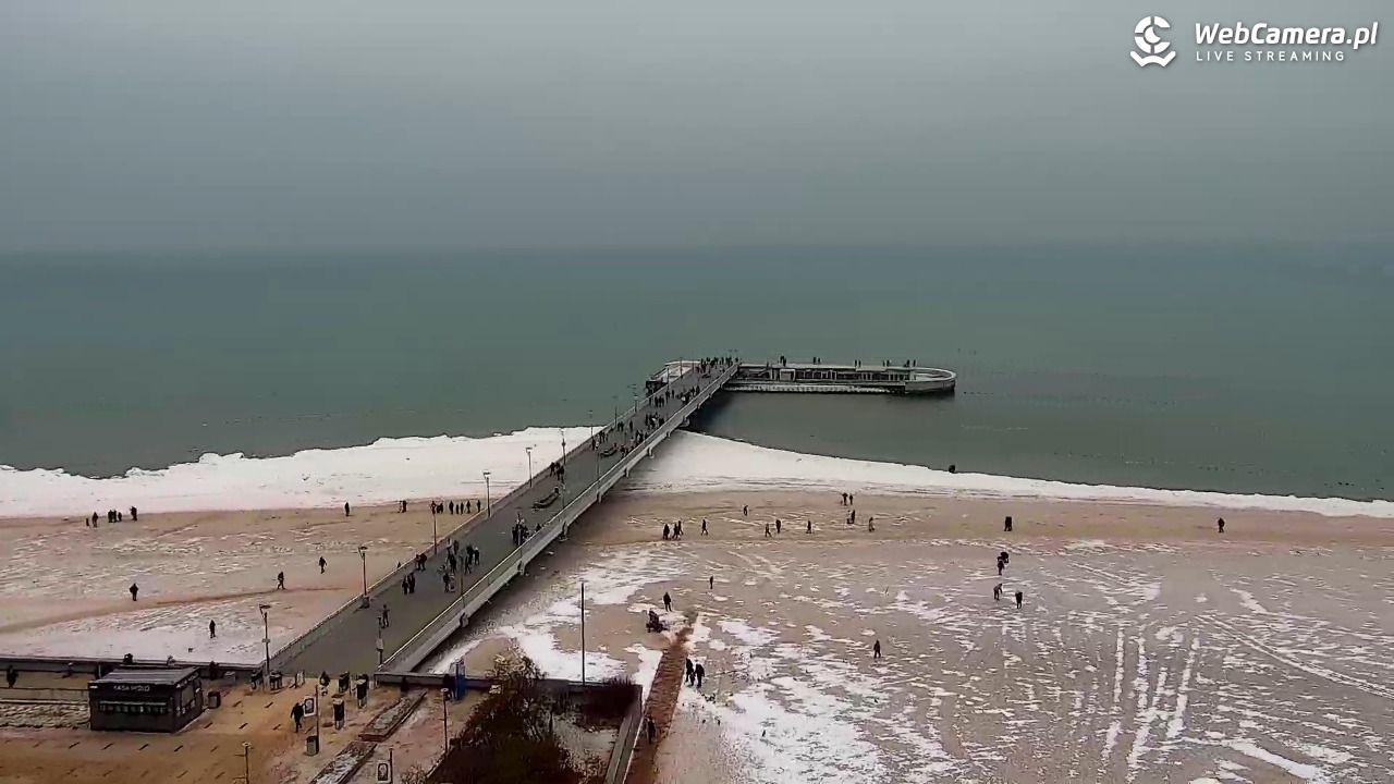 Kołobrzeg - widok na molo - 10 luty 2026, 12:10