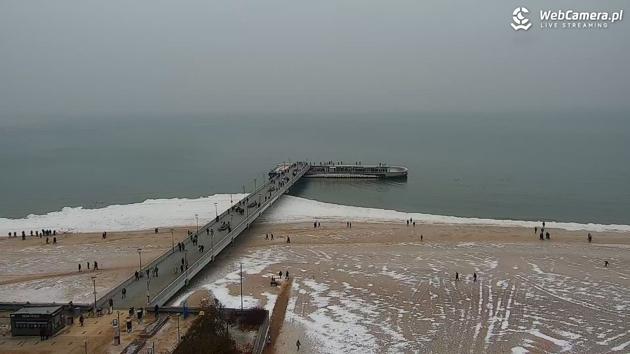 Kołobrzeg - widok na molo - 10 luty 2026, 15:08