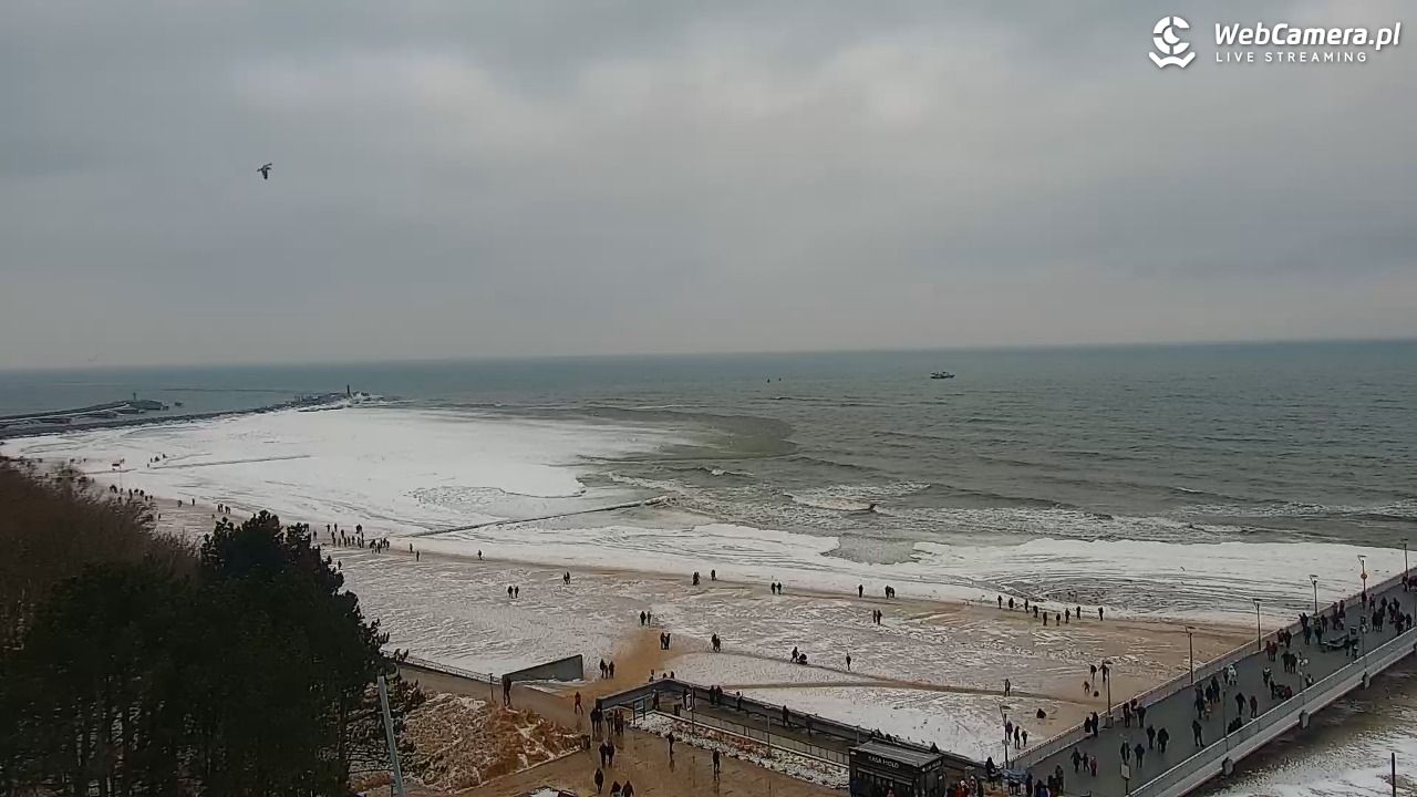 Kołobrzeg - widok na molo - 08 luty 2026, 13:51
