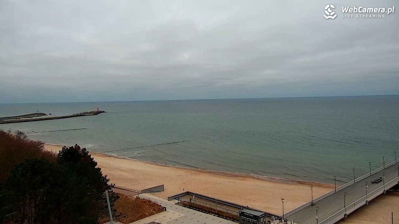 Kołobrzeg - widok na molo - 22 grudzień 2025, 08:08