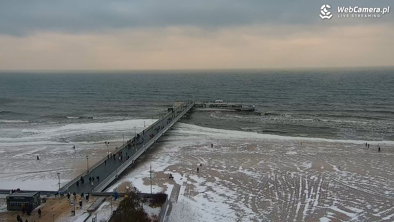 Kołobrzeg - widok na molo - 08 luty 2026, 10:44