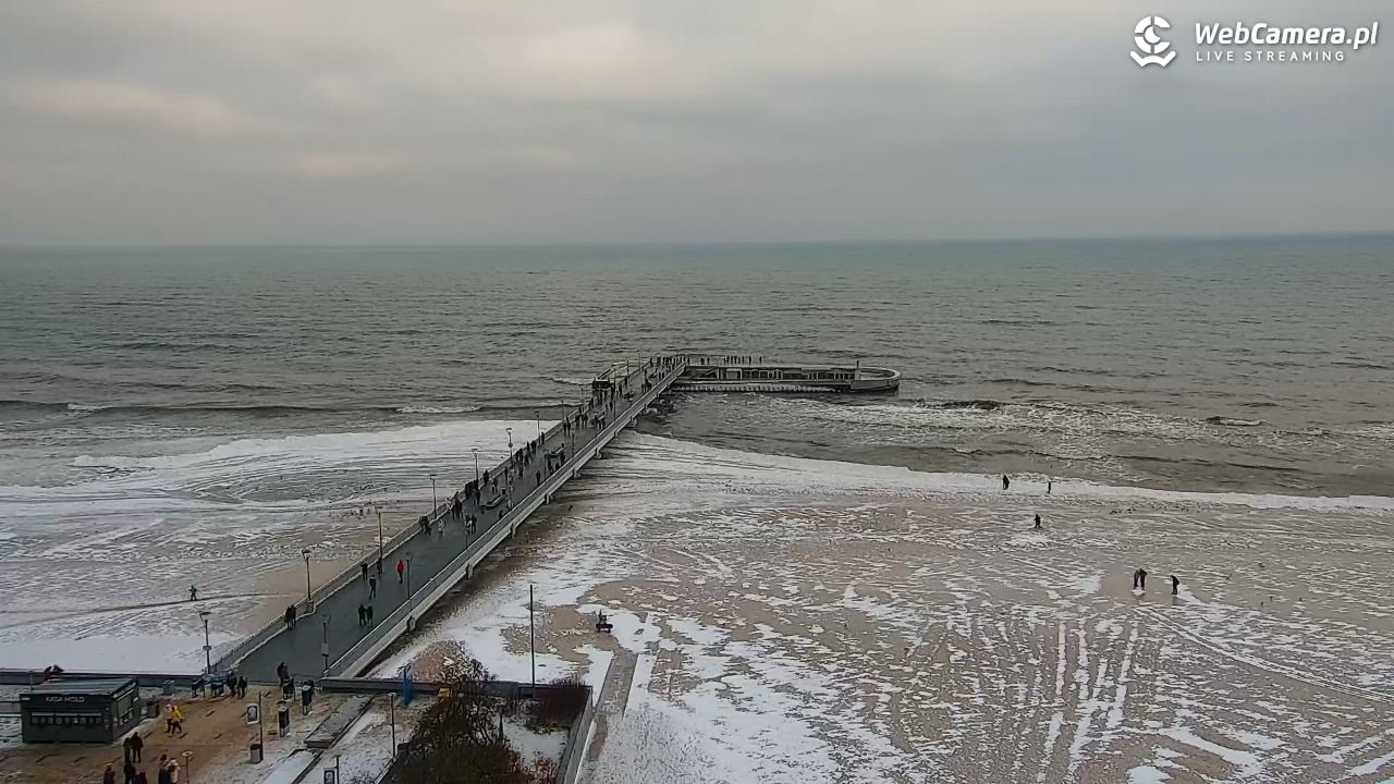 Kołobrzeg - widok na molo - 08 luty 2026, 10:52