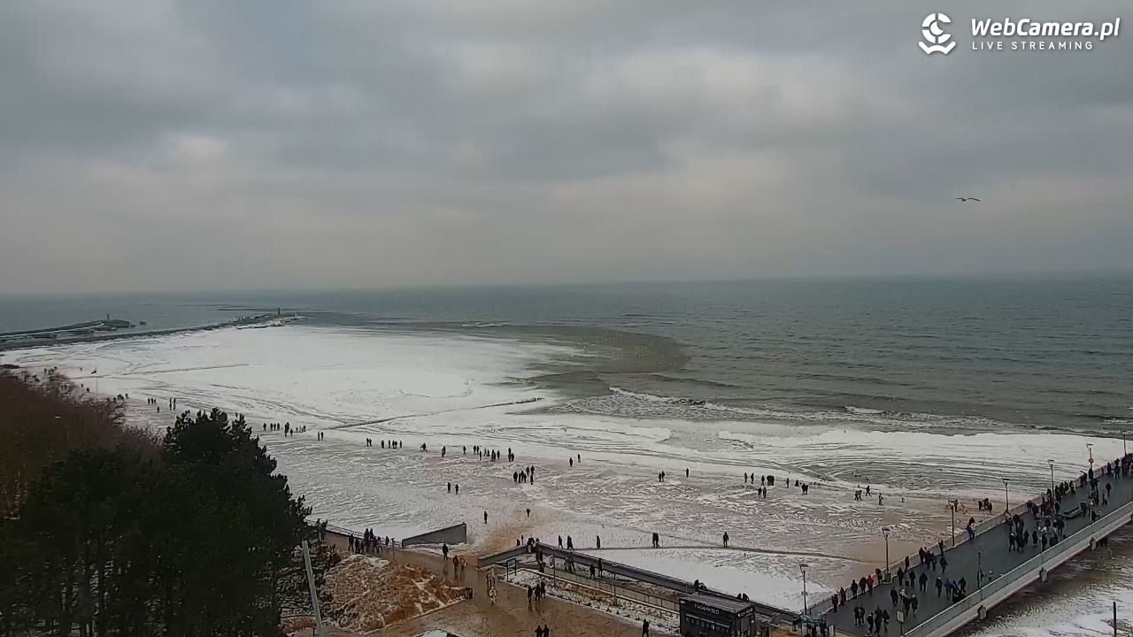 Kołobrzeg - widok na molo - 08 luty 2026, 11:32