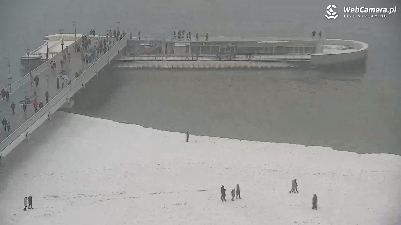 Kołobrzeg - widok na molo - 11 luty 2026, 14:40
