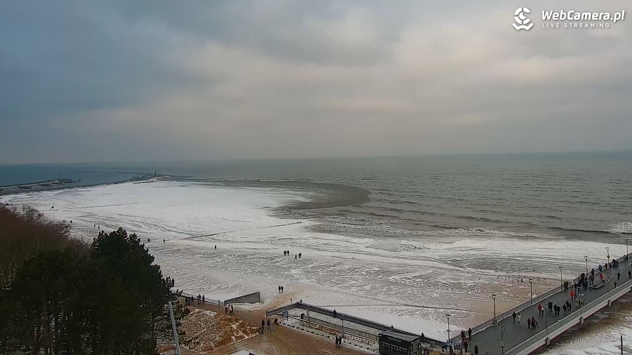 Kołobrzeg - widok na molo - 08 luty 2026, 10:53