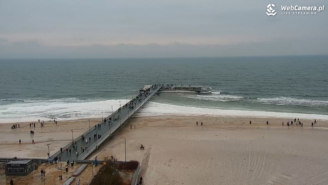 Kołobrzeg - widok na molo - 07 luty 2026, 14:38