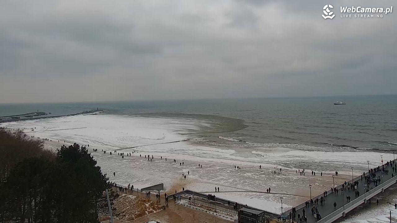 Kołobrzeg - widok na molo - 08 luty 2026, 11:46