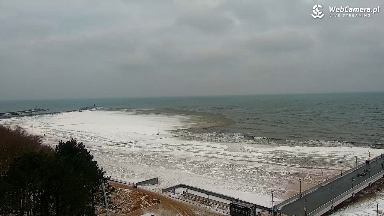 Kołobrzeg - widok na molo - 08 luty 2026, 09:27