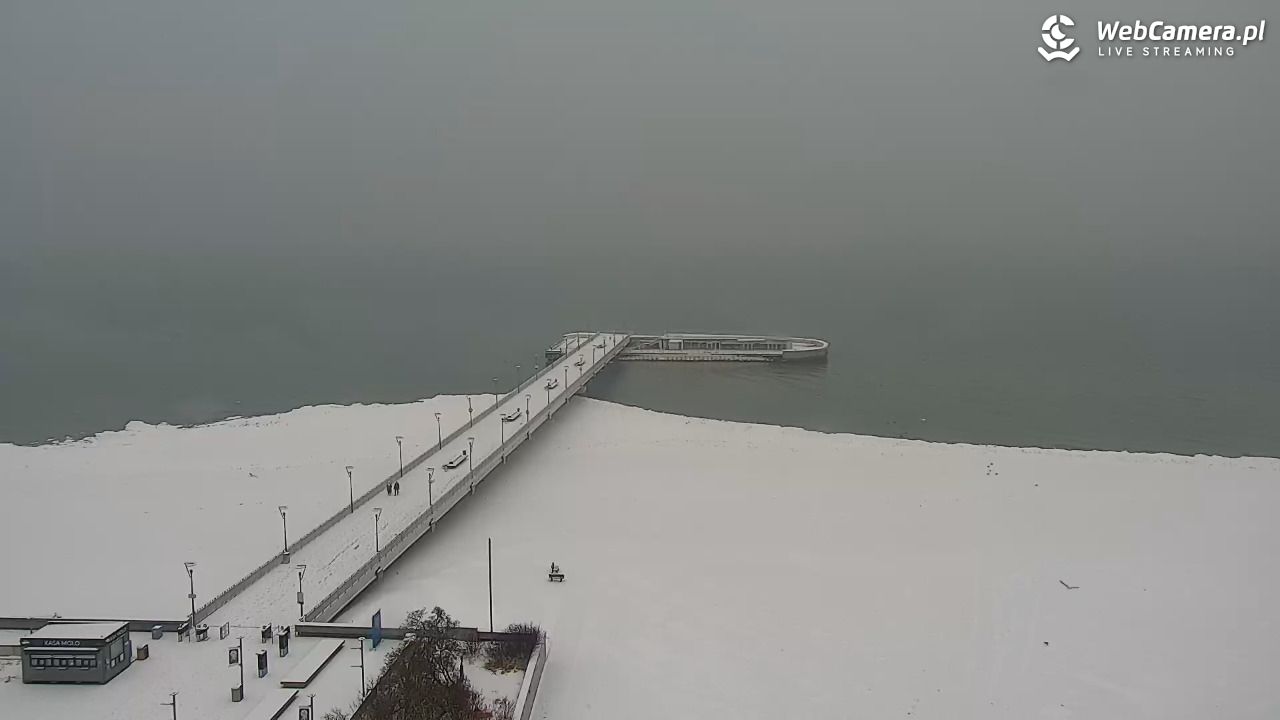 Kołobrzeg - widok na molo - 11 luty 2026, 08:46