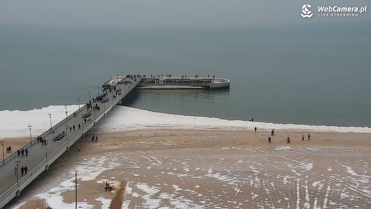 Kołobrzeg - widok na molo - 10 luty 2026, 14:46