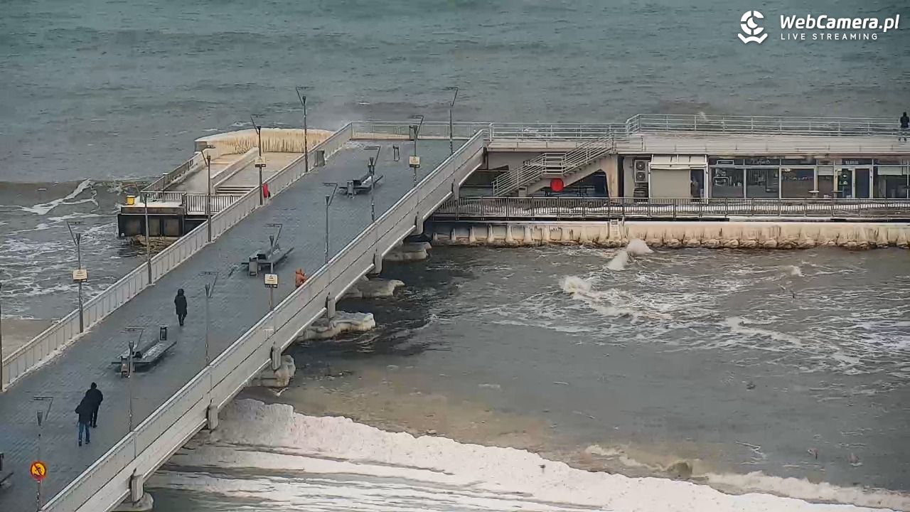 Kołobrzeg - widok na molo - 08 luty 2026, 08:32