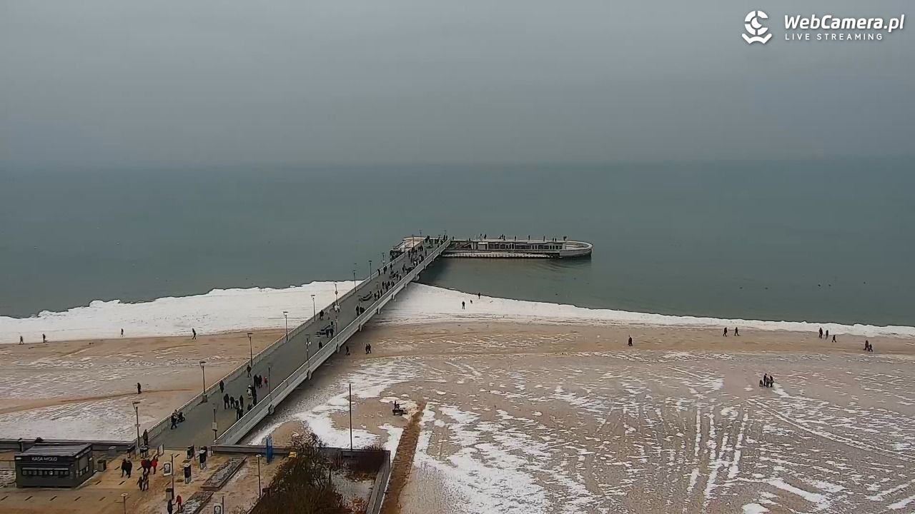 Kołobrzeg - widok na molo - 10 luty 2026, 12:42