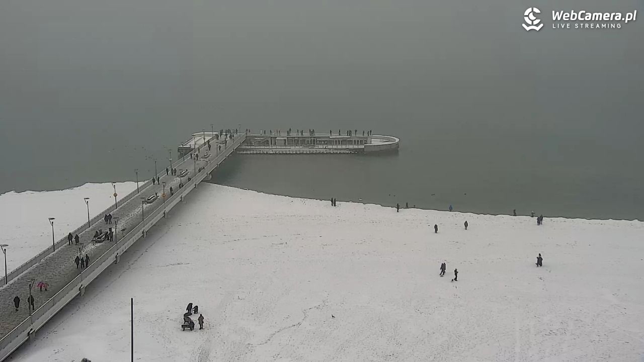 Kołobrzeg - widok na molo - 11 luty 2026, 12:06