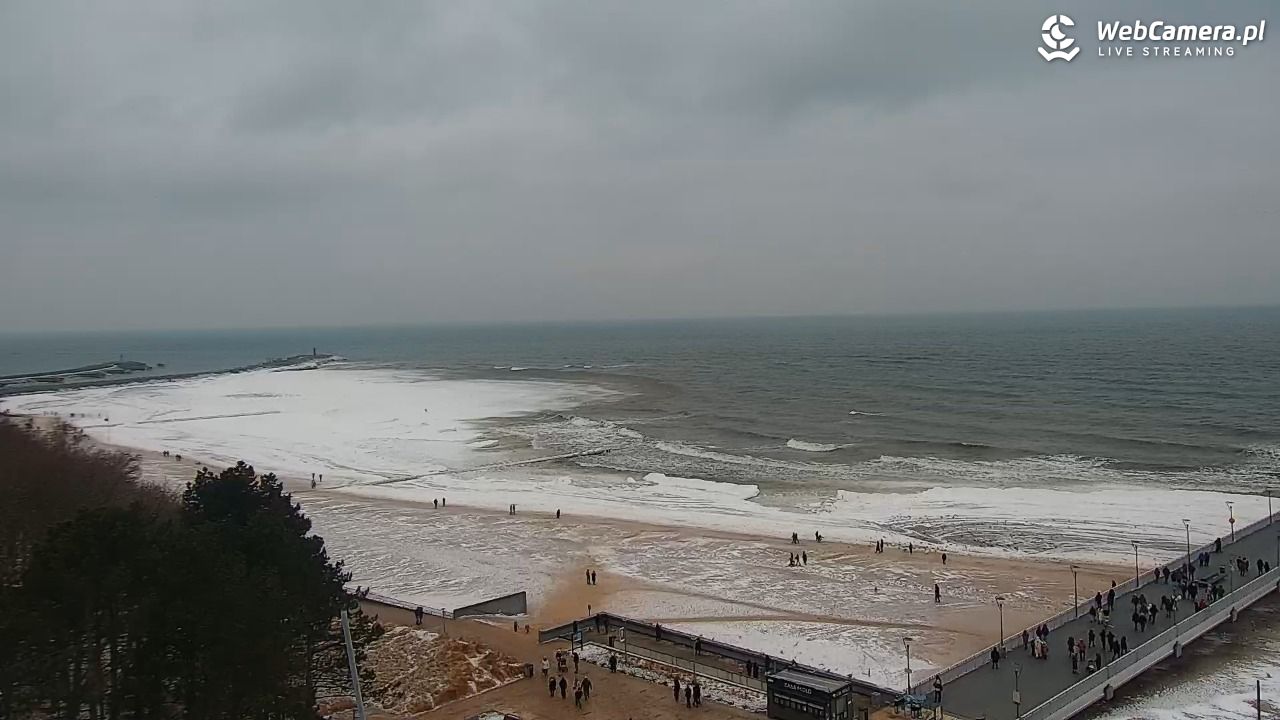 Kołobrzeg - widok na molo - 08 luty 2026, 16:34