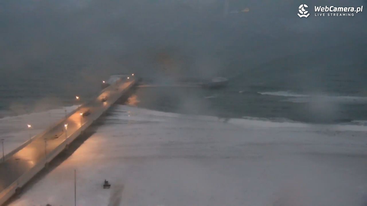 Kołobrzeg - widok na molo - 12 luty 2026, 06:53