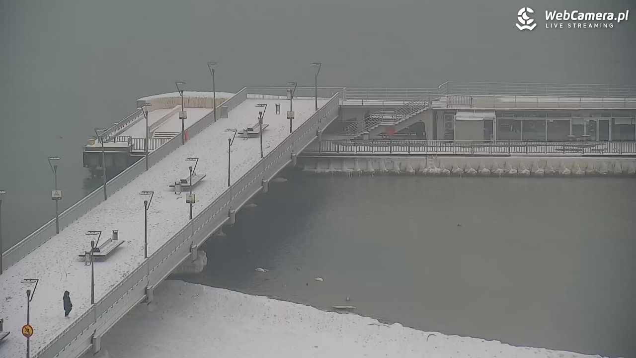 Kołobrzeg - widok na molo - 11 luty 2026, 09:36