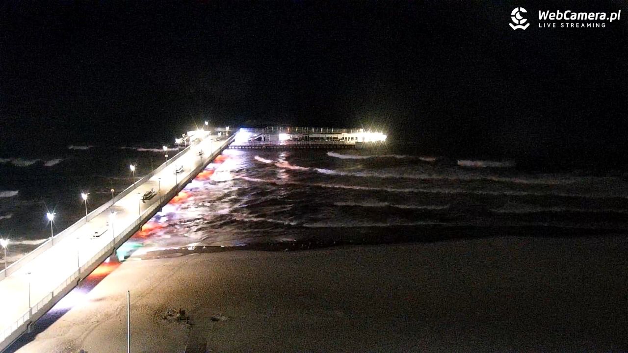 Kołobrzeg - widok na molo - 23 grudzień 2025, 20:49