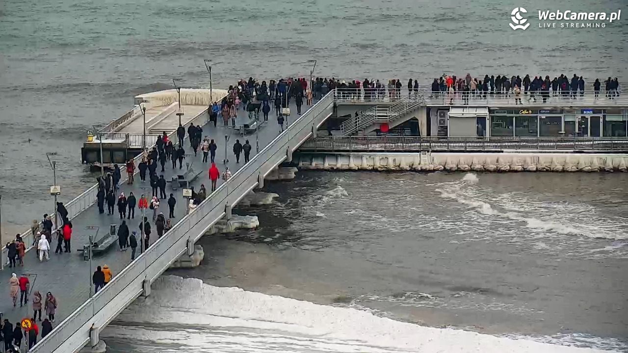Kołobrzeg - widok na molo - 08 luty 2026, 11:43