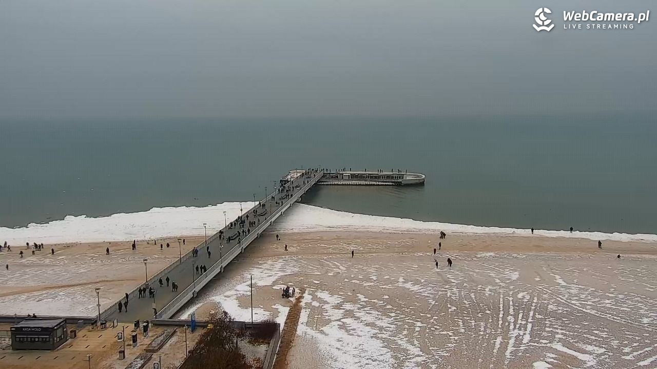 Kołobrzeg - widok na molo - 10 luty 2026, 12:21