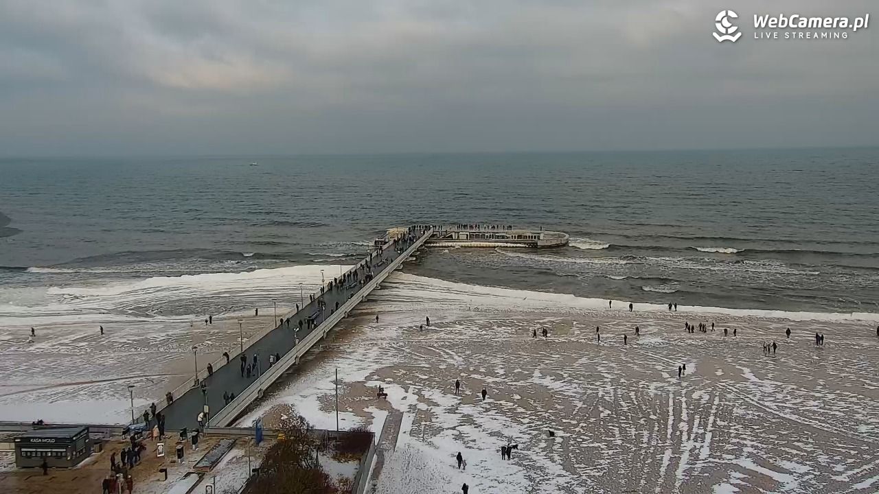 Kołobrzeg - widok na molo - 08 luty 2026, 11:16