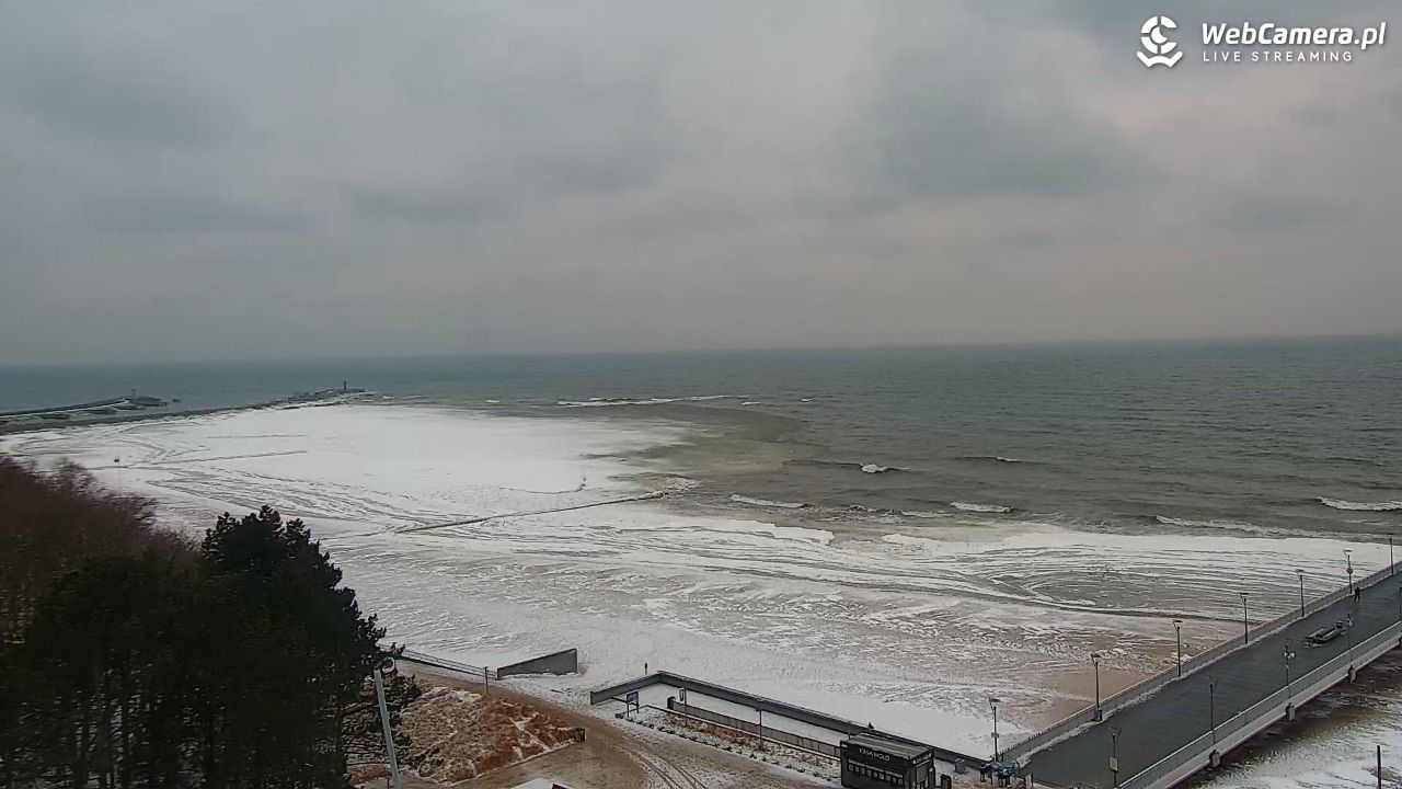 Kołobrzeg - widok na molo - 08 luty 2026, 07:47