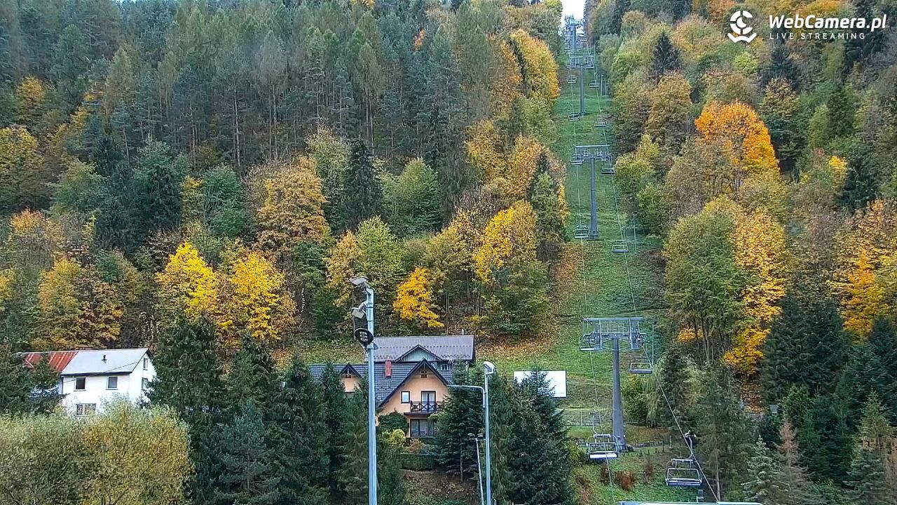 Szczawnica Palenica - widok na dolną stacje - 15 październik 2026, 08:54