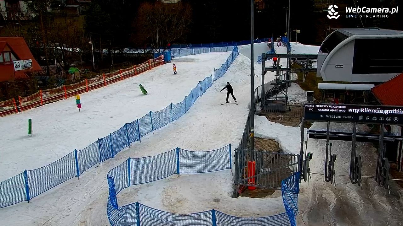 Szczawnica Palenica - widok na dolną stacje - 23 luty 2026, 14:52