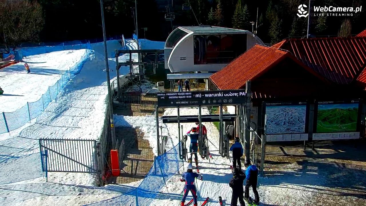 Szczawnica Palenica - widok na dolną stacje - 26 luty 2026, 09:02