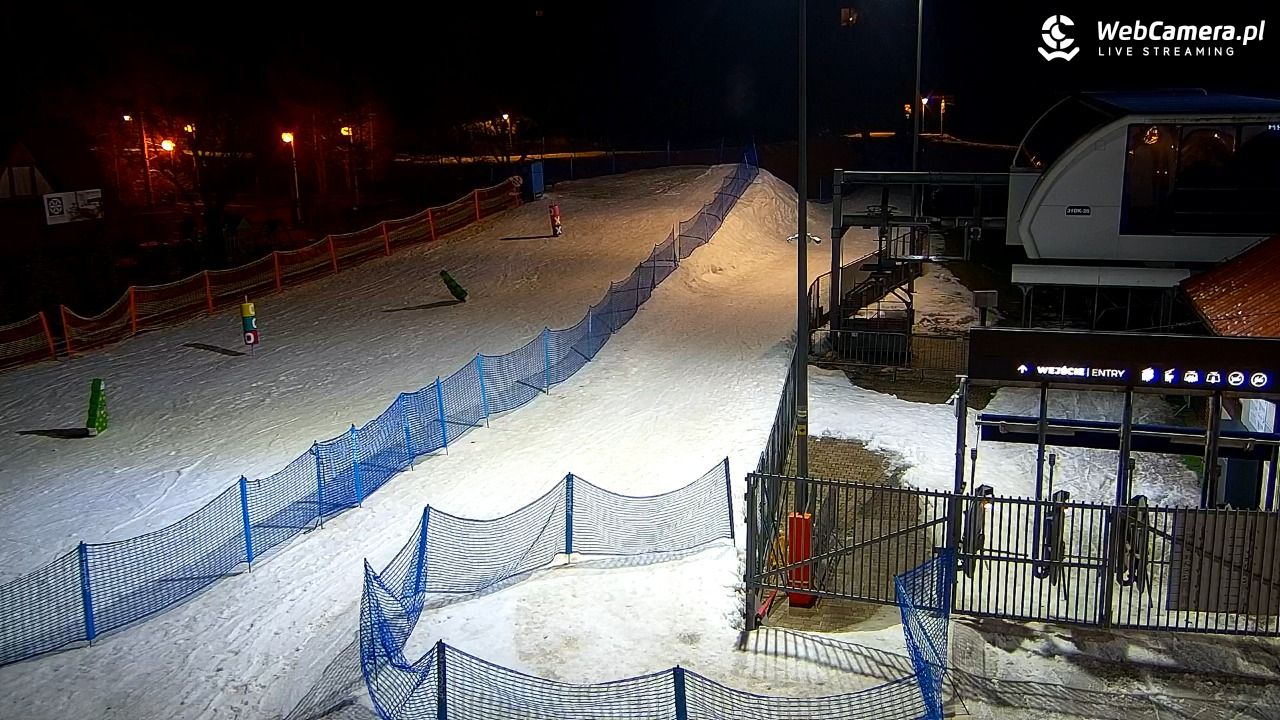 Szczawnica Palenica - widok na dolną stacje - 23 luty 2026, 20:43