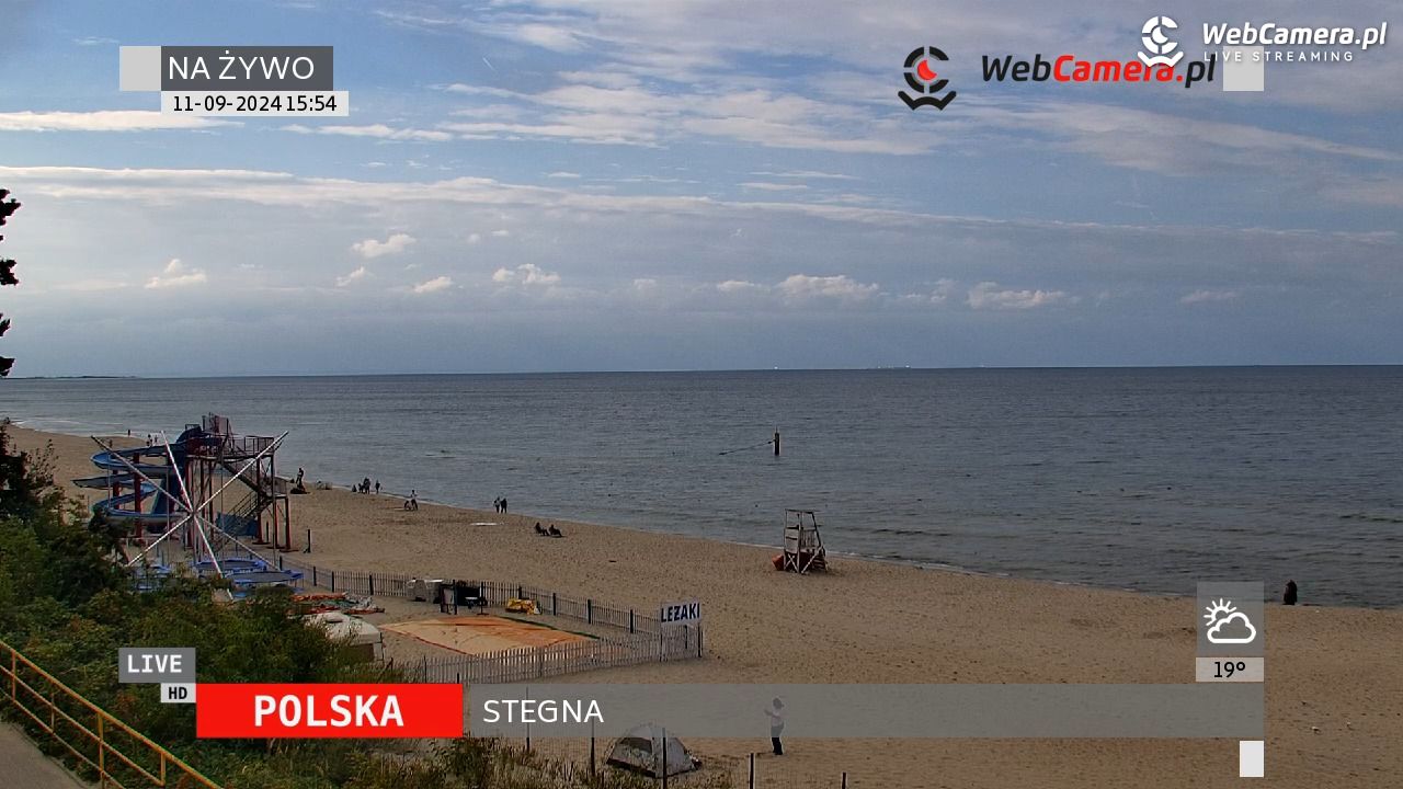 STEGNA  - widok na plażę - 18 maj 2025, 07:32