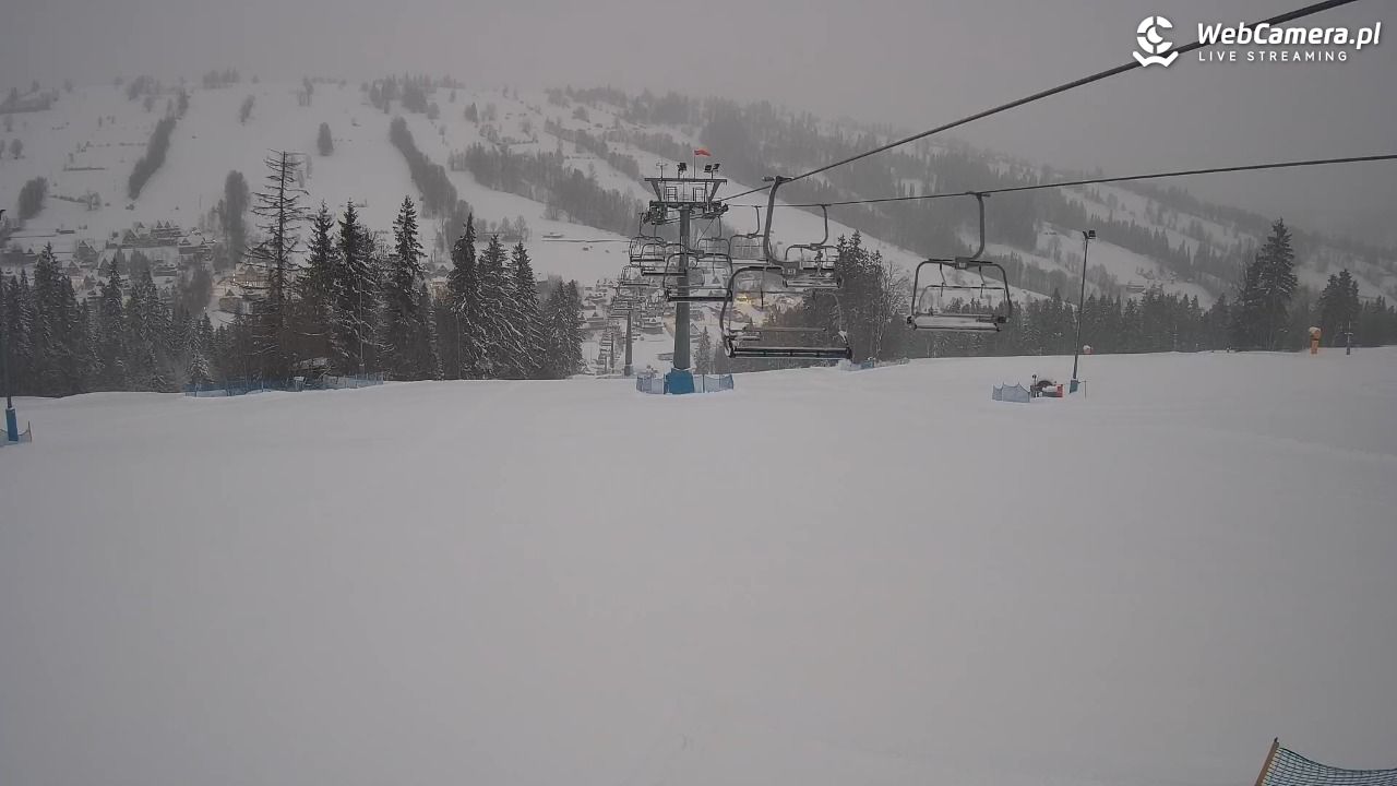 Ski Suche - widok z górnej stacji - 12 styczeń 2026, 07:13