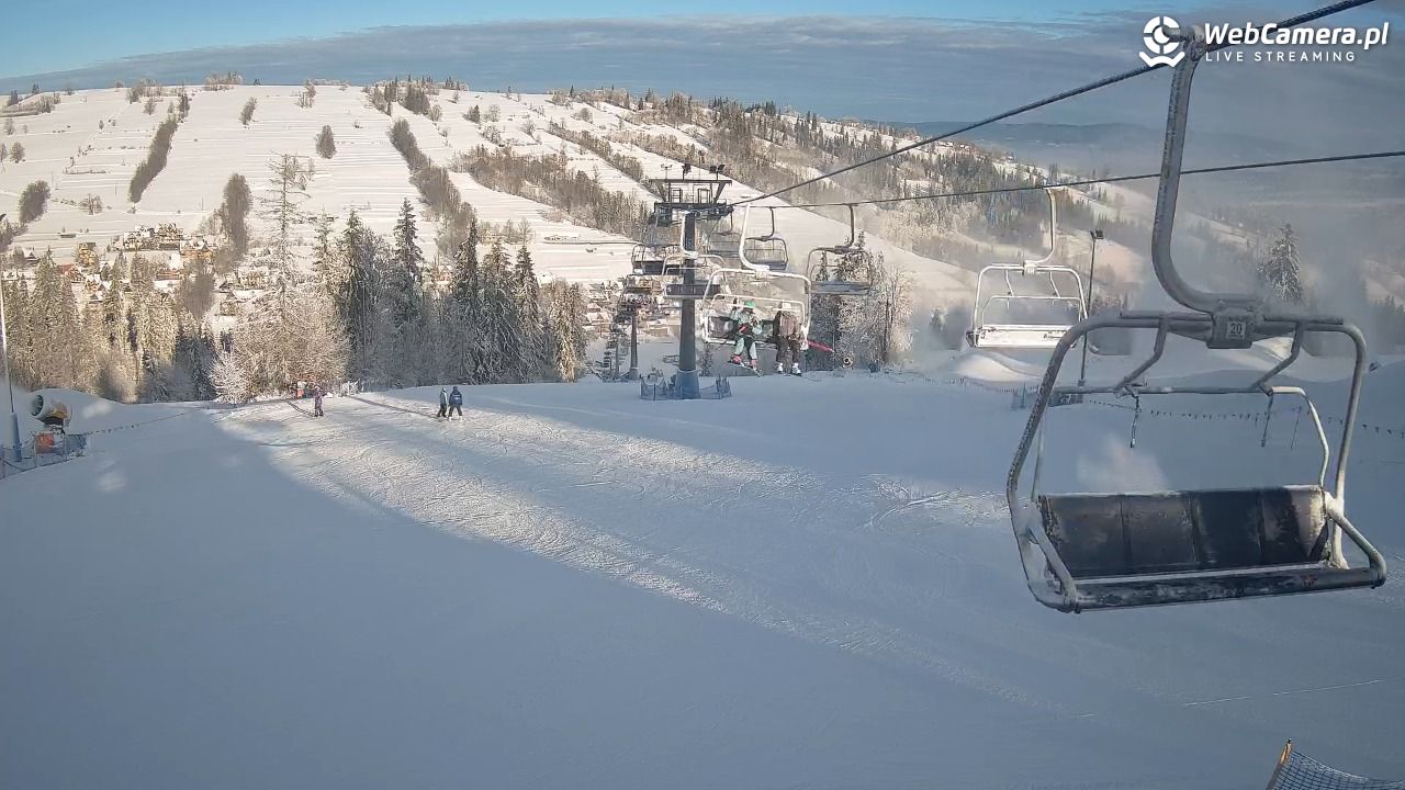 Ski Suche - widok z górnej stacji - 26 grudzień 2025, 09:39