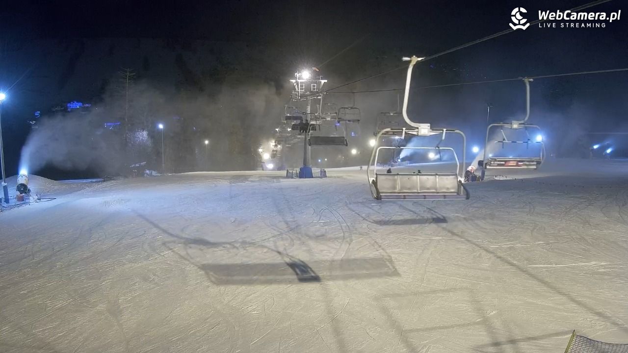 Ski Suche - widok z górnej stacji - 28 grudzień 2025, 18:28