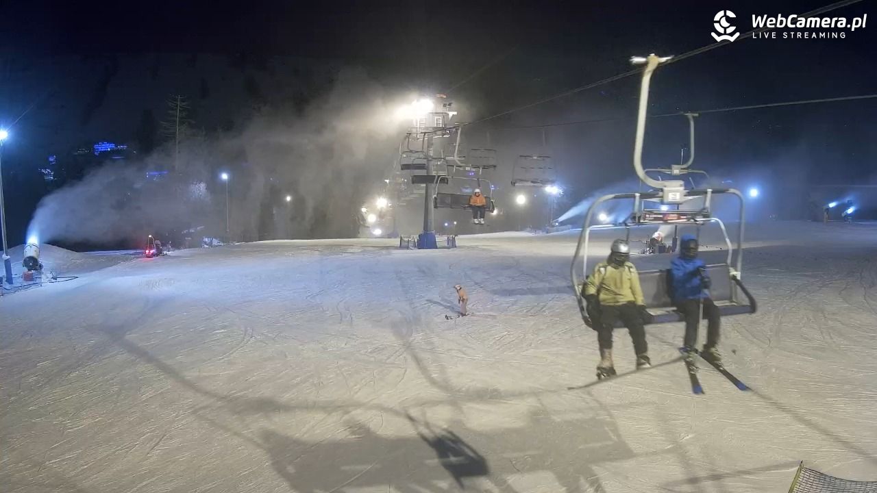 Ski Suche - widok z górnej stacji - 28 grudzień 2025, 18:22