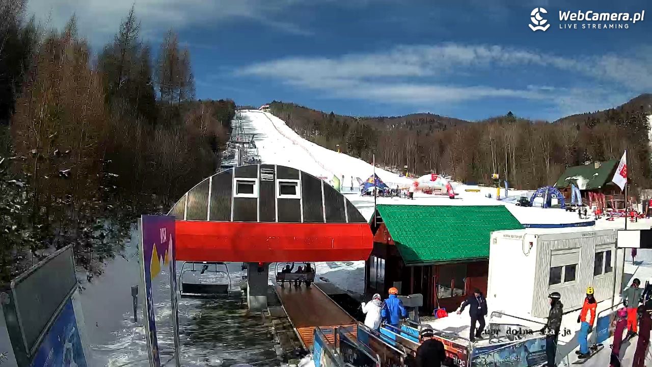 Jaworzyna Krynicka - widok na trasy nr 2 - 21 luty 2026, 11:12