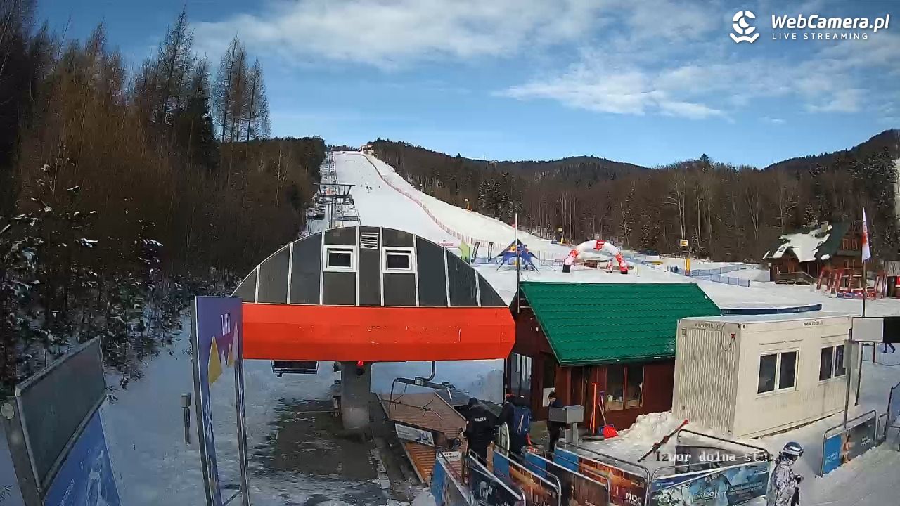 Jaworzyna Krynicka - widok na trasy nr 2 - 21 luty 2026, 09:07