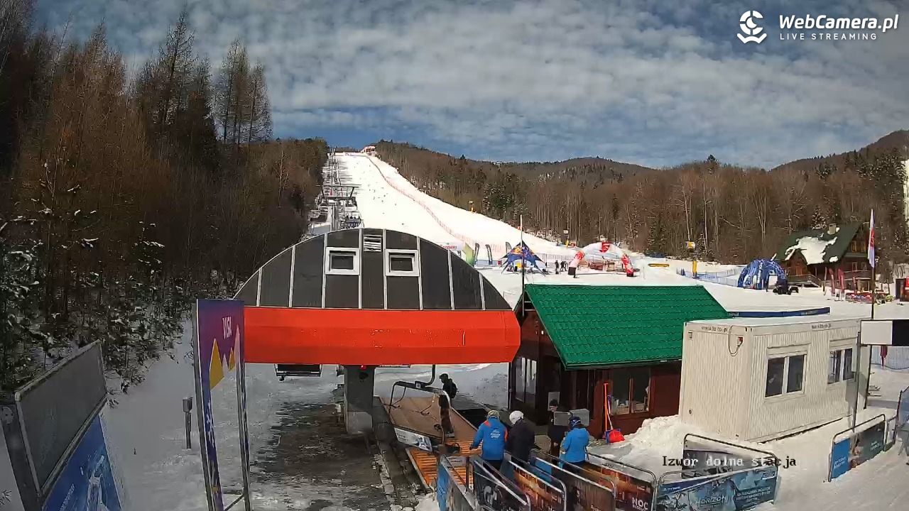 Jaworzyna Krynicka - widok na trasy nr 2 - 21 luty 2026, 10:23