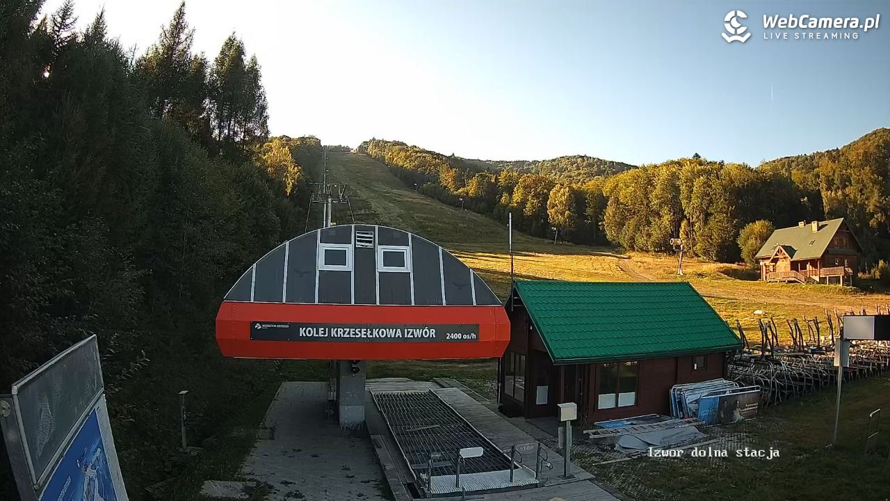 Jaworzyna Krynicka - widok na trasy nr 2 - 16 wresień 2026, 16:36