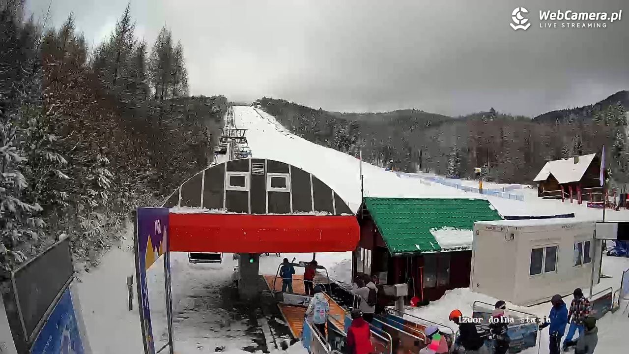 Jaworzyna Krynicka - widok na trasy nr 2 - 19 luty 2026, 11:06