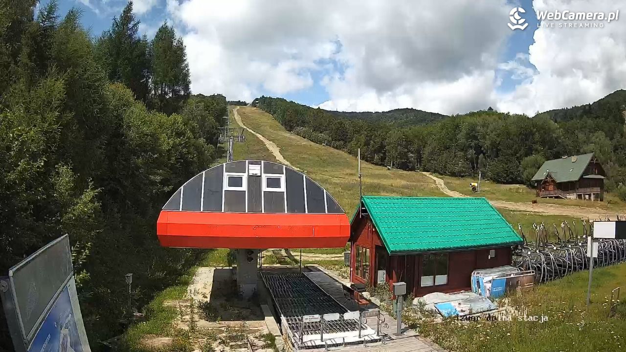 Jaworzyna Krynicka - widok na trasy nr 2 - 23 lipiec 2026, 12:03