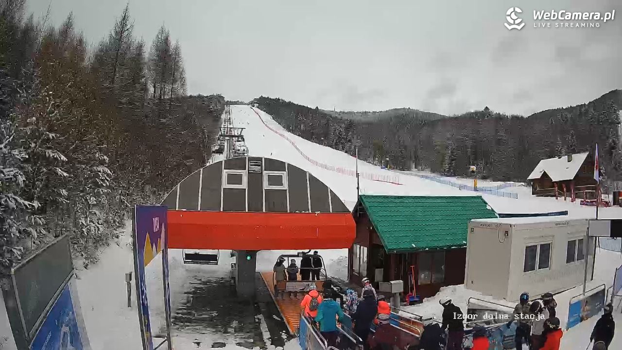 Jaworzyna Krynicka - widok na trasy nr 2 - 19 luty 2026, 14:02