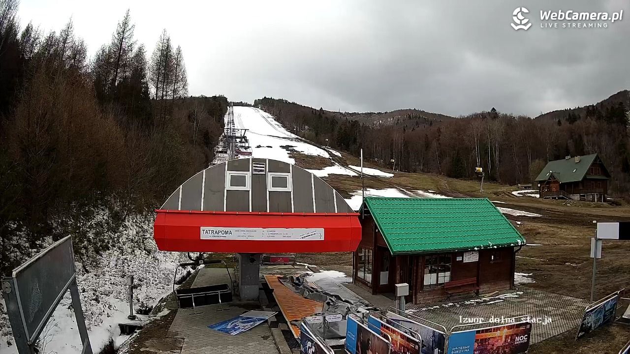 Jaworzyna Krynicka - widok na trasy nr 2 - 10 kwiecień 2025, 14:27