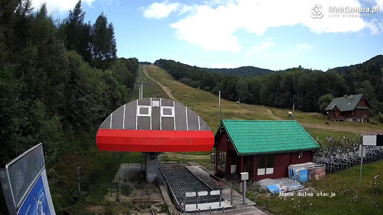 Jaworzyna Krynicka - widok na trasy nr 2 - 23 lipiec 2026, 10:37