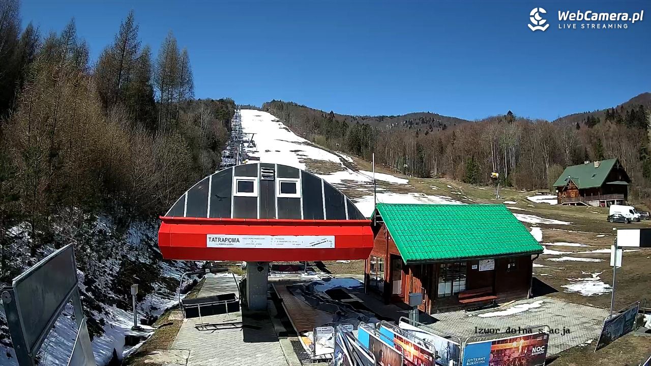 Jaworzyna Krynicka - widok na trasy nr 2 - 09 kwiecień 2025, 12:26