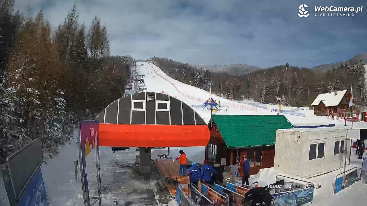 Jaworzyna Krynicka - widok na trasy nr 2 - 20 luty 2026, 10:04